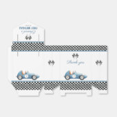 Vintage Blue Race Car 1st Birthday フェイバーボックス (折り畳みなし)