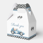 Vintage Blue Race Car 1st Birthday フェイバーボックス (裏面サイド)