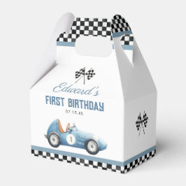 Vintage Blue Race Car 1st Birthday フェイバーボックス