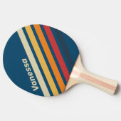 Vintage Blue Rainbow Angled Striping with Name 卓球ラケット (横)