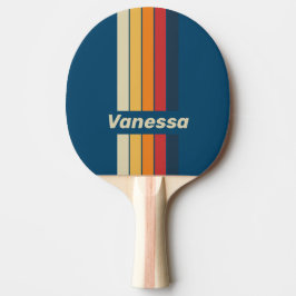 Vintage Blue Rainbow Pin Striped with Name 卓球ラケット