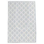 Vintage Blue Regency Cameo Bridal Shower ミディアムペーパーバッグ (裏面)