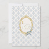 Vintage Blue Regency Swan Cameo Bridal Shower 招待状 (裏面)