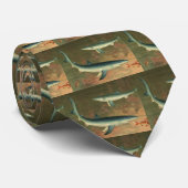 Vintage Blue Shark Eating Fish, Marine Life ネクタイ (ロール)