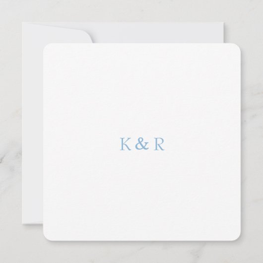 Vintage Blue Square Elegant Wedding  (裏面)