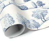 Vintage Blue Toile Landscape (2) ラッピングペーパー (ロールコーナー)