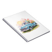 Vintage Blue Truck with Easter Eggs & Tulips ノートブック (右側)