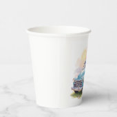 Vintage Blue Truck with Easter Eggs & Tulips 紙コップ (右)