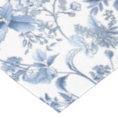 Vintage Blue White Floral Toile Elegant テーブルクロス (アングル)