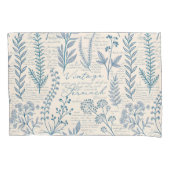 Vintage Blue Wildflower French Toile Pattern 枕カバー (正面)