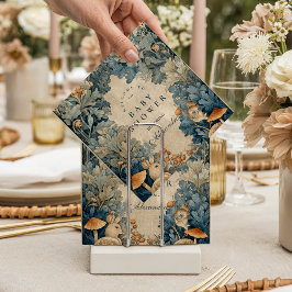Vintage Blue Woodland Bunny Baby Shower スタンダードカクテルナプキン