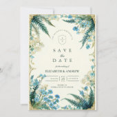 Vintage Bluebell Botanical Wedding セーブザデート (正面)