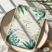 Vintage Bluebell Botanical Wedding 招待状