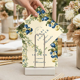 Vintage Blueberry Botanical Baby Shower スタンダードカクテルナプキン