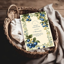 Vintage Blueberry Botanical Baby Shower