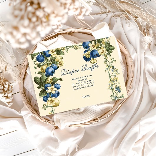 Vintage Blueberry Botanical Diapper Raffle  エンクロージャーカード