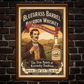 Vintage Bluegrass Bourbon Advertising Poster ポスター