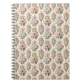 Vintage Blush Anemone Floral Notebook ノートブック