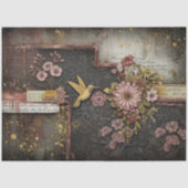 Vintage Blush Gold embossed Hummingbird Decoupage 薄葉紙 (正面)