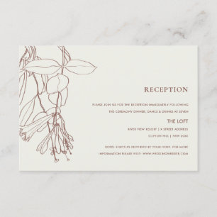 Vintage Blush Off-White Line Drawing Reception エンクロージャーカード