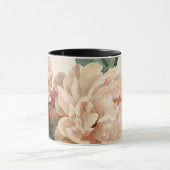 Vintage Blush Peony Cream Floral Pattern マグカップ (中央)
