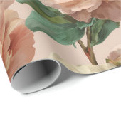 Vintage Blush Peony Cream Floral Pattern ラッピングペーパー (ロールコーナー)