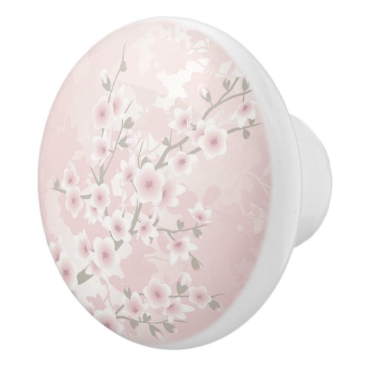 Vintage Blush PInk Cherry Blossom セラミックノブ (右)