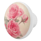 Vintage Blush Pink Floral Ceramic Knob セラミックノブ (右)