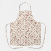 Vintage Blush Pink Floral Lattice Pattern エプロン (正面)