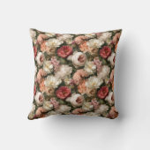 Vintage Blush Rose Floral Garden Pattern クッション (裏面)