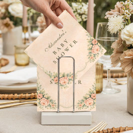 Vintage Blush Rose Garden Baby Shower スタンダードカクテルナプキン