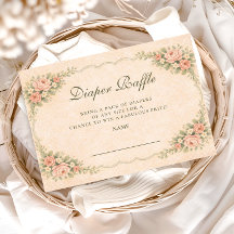 Vintage Blush Rose Garden Diapper Raffle