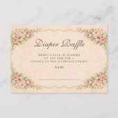 Vintage Blush Rose Garden Diapper Raffle エンクロージャーカード (正面)