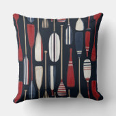 Vintage Boat Oars, Red, White & Blue クッション (裏面)