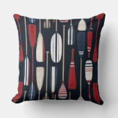 Vintage Boat Oars, Red, White & Blue クッション (正面)