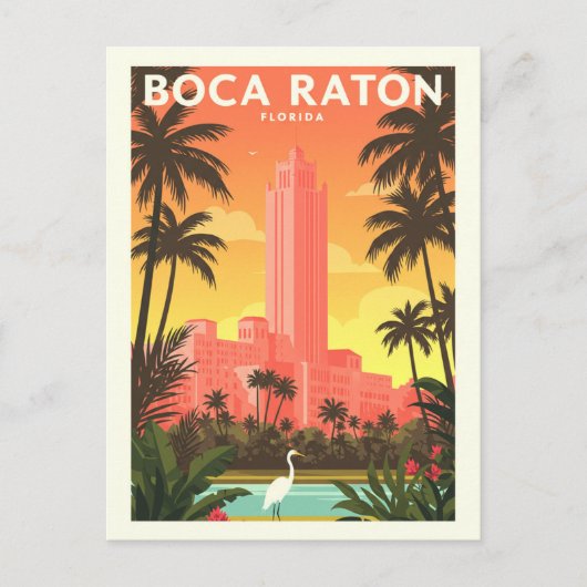 Vintage Boca Raton Florida ポストカード (正面)