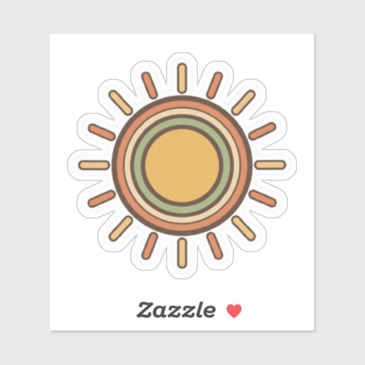 Vintage Boho Sun Sticker – Retro Minimal Earthy  シール (シート)