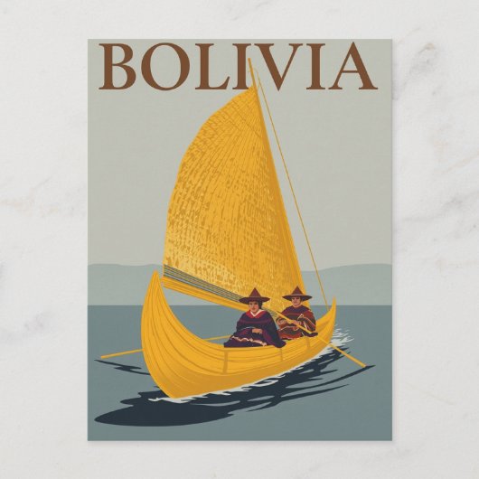 Vintage Bolivia Lake Titicaca Travel ポストカード (正面)
