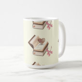  Vintage Book Aesthetic with Heart Map & Botanical コーヒーマグカップ (正面右)