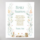 Vintage Book Baby Shower Family Traditions Game ポスター (正面)