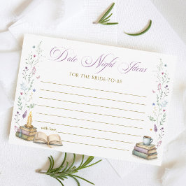 Vintage Book Bridal Shower Date Night Ideas Card 招待状