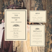 Vintage Book Classic Wedding Invitation 招待状