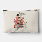 Vintage Book Lover Birthday Illustration アクセサリーポーチ (裏面)