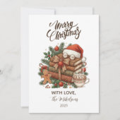 Vintage Book Lover Christmas シーズンカード (正面)