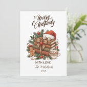 Vintage Book Lover Christmas シーズンカード (スタンド正面)