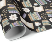 Vintage Books Gift Wrapping Paper - Black ラッピングペーパー (ロールコーナー)