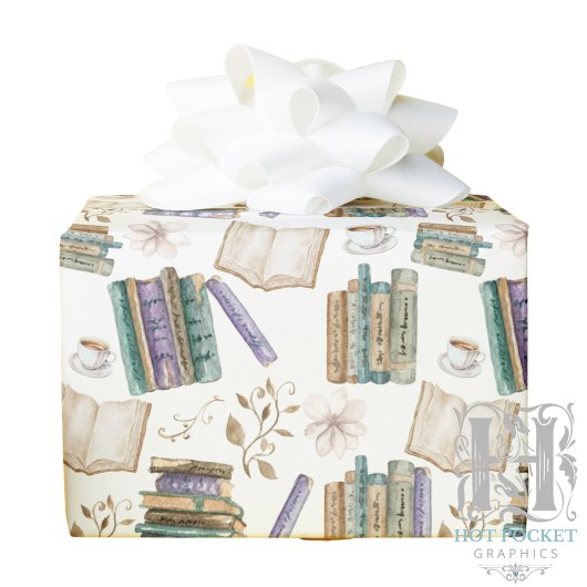 Vintage Books Gift Wrapping Paper - White ラッピングペーパー