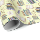 Vintage Books Gift Wrapping Paper - Yellow ラッピングペーパー (ロールコーナー)