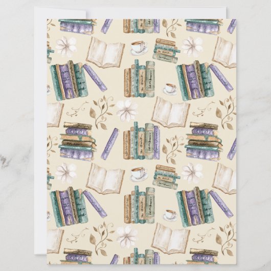 Vintage Books Scrapbook Paper in Cream (正面)