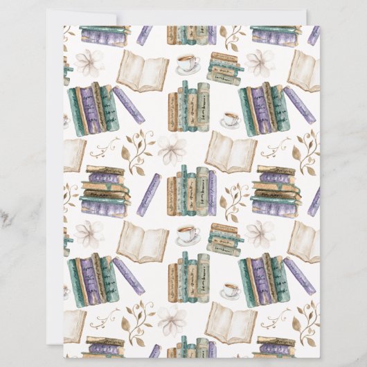 Vintage Books Scrapbook Paper in White (正面)